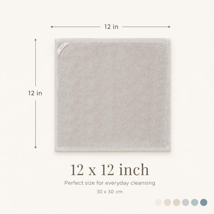 Konssy 6-Pack 100% Cotton Terry Face Cloths, Soft Wash Cloths for Women - Blue - image 8