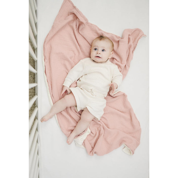 Konssy Soft Muslin Baby Blanket for Unisex Boys & Girls, 30 x 40 Inch - Pink - image 4