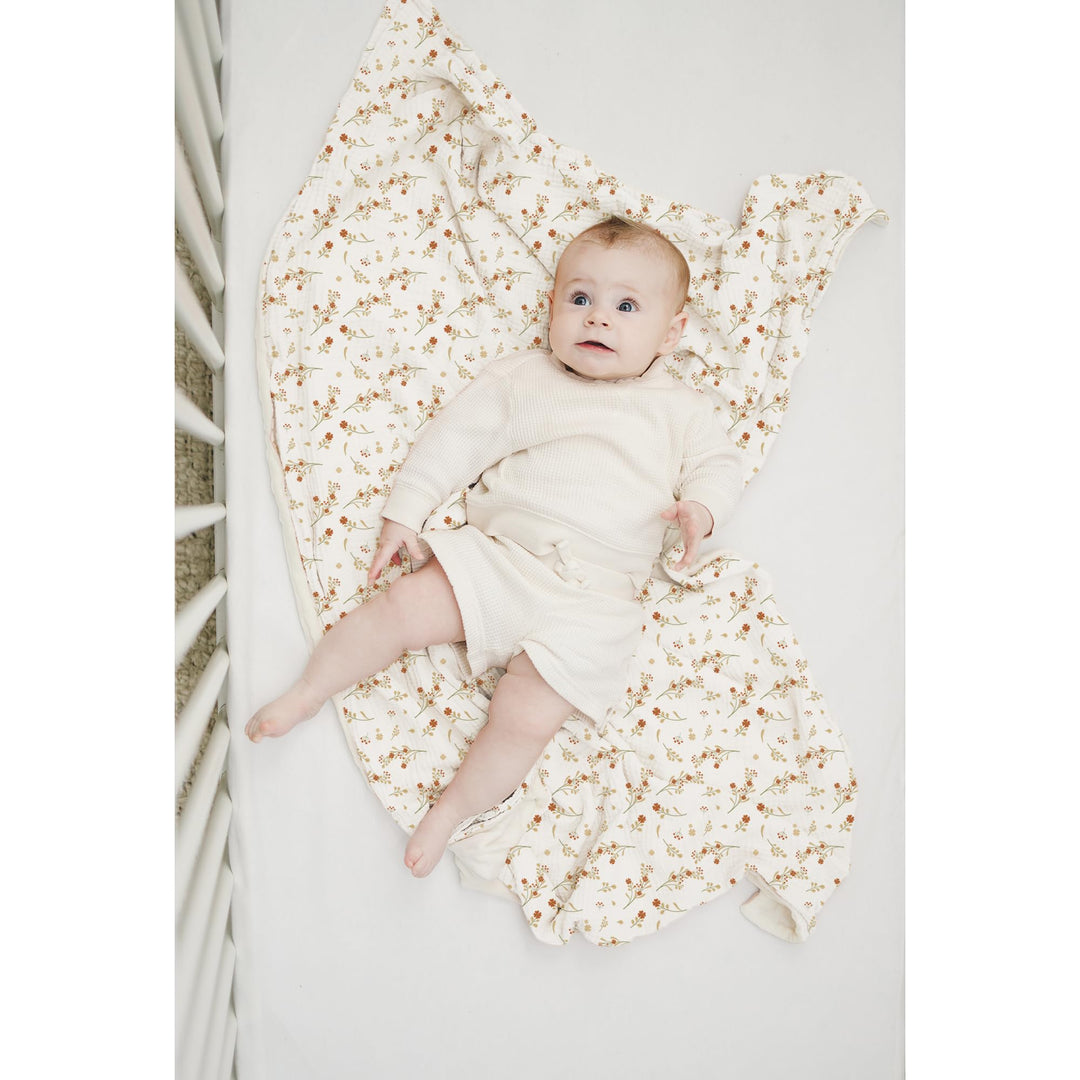 Konssy Soft Muslin Baby Blanket for Unisex Boys & Girls, 30 x 40 Inch - Posy - image 3
