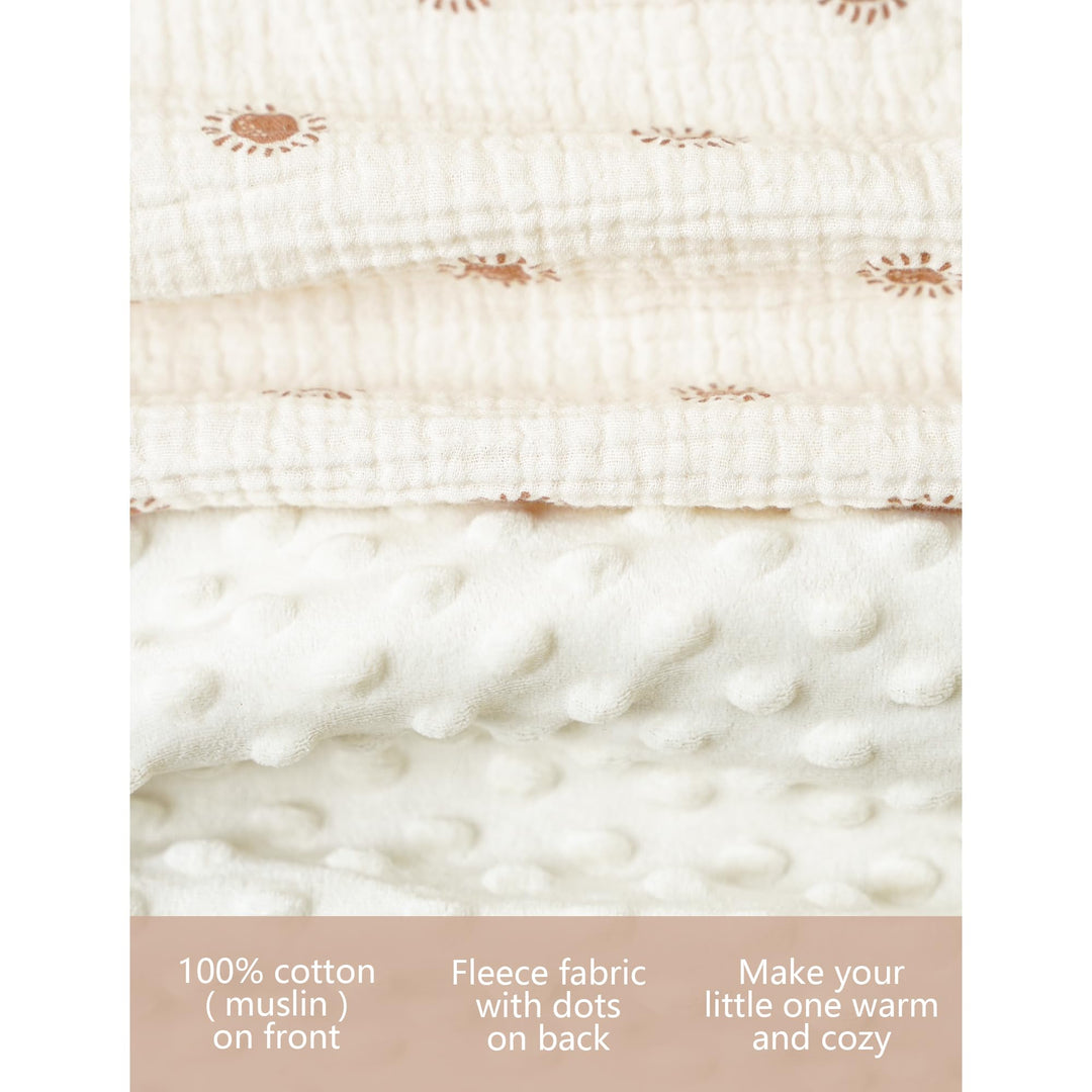 Konssy Soft Muslin Baby Blanket for Unisex Boys & Girls, 30 x 40 Inch - Doudou-Tan-Baihuahui-New - image 3
