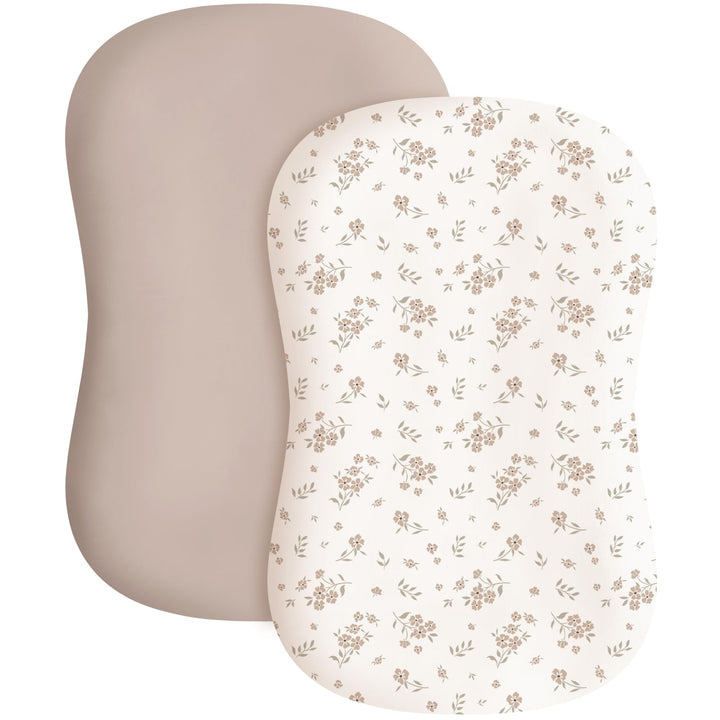 Konssy 2 Pack Baby Lounger Cover, Stretchy Infant Slipcover, Covers Only - Blossom,Taupe - image 1