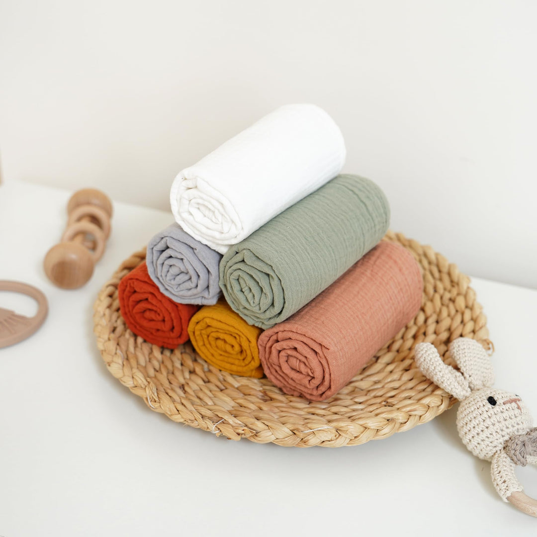 Konssy 6 Pack Large Muslin Baby Burp Cloths and Burp Rags Set for Newborn - Dagebu-Yidai-New - image 5