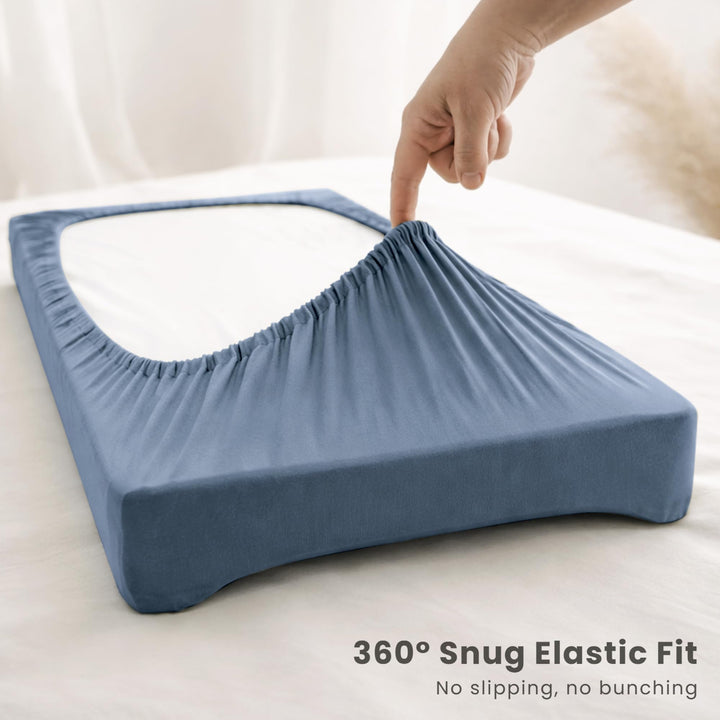 Konssy 3 Pack Stretchy Changing Pad Covers, 32"x16" Changing Table Sheets - Blue Moon - image 6