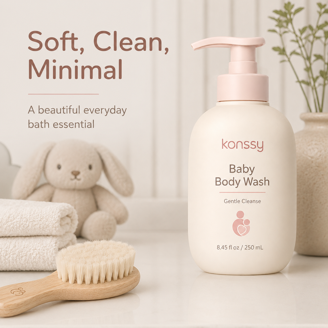 Konssy Baby Body Wash, Gentle Daily Cleanser with Soft Lather and Easy Rinse