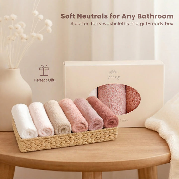 Konssy 100% Cotton Terry Face Wash Cloths