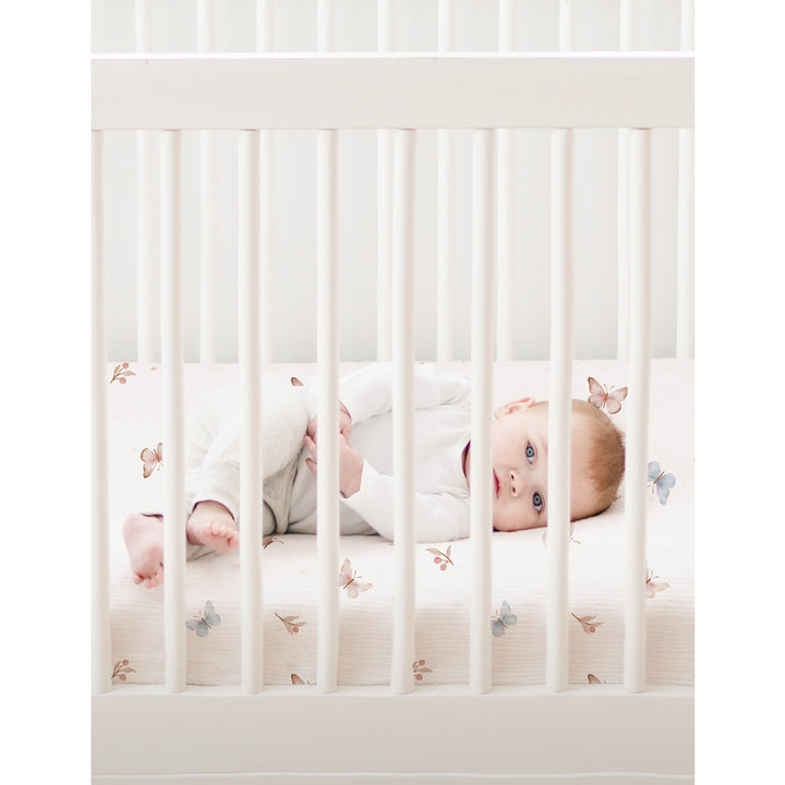 Konssy Muslin Crib Sheets for Girl Boy, 2 PCS Soft and Breathable Cotton Baby Sheets for Standard Crib Mattress, 38"x 24"