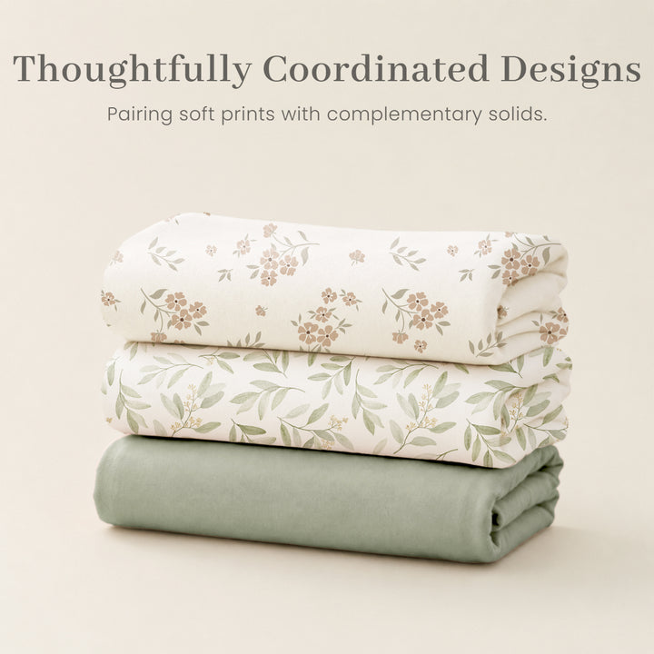 Konssy 4-Piece Newborn Swaddle Set, Stretchy Swaddle Blankets & Headbands/41"x41", Buttery-Soft & Stretchy, for Swaddling, Photos & Everyday Cuddles, Newborn Essentials