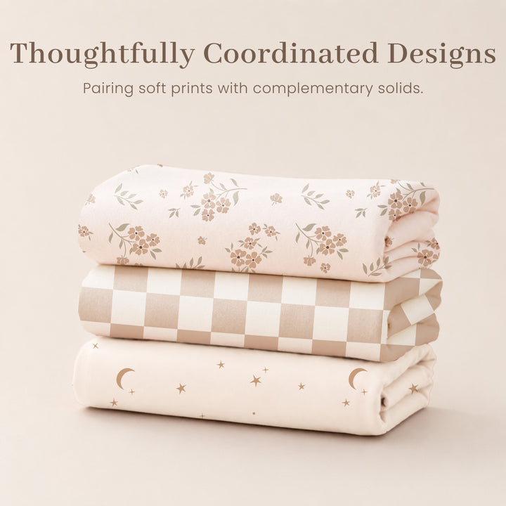 Konssy 4-Piece Newborn Swaddle Set, Stretchy Swaddle Blankets & Headbands/41"x41", Buttery-Soft & Stretchy, for Swaddling, Photos & Everyday Cuddles, Newborn Essentials