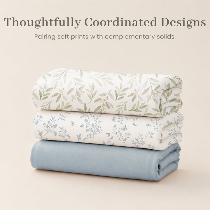 Konssy 4-Piece Newborn Swaddle Set, Stretchy Swaddle Blankets & Headbands/41"x41", Buttery-Soft & Stretchy, for Swaddling, Photos & Everyday Cuddles, Newborn Essentials