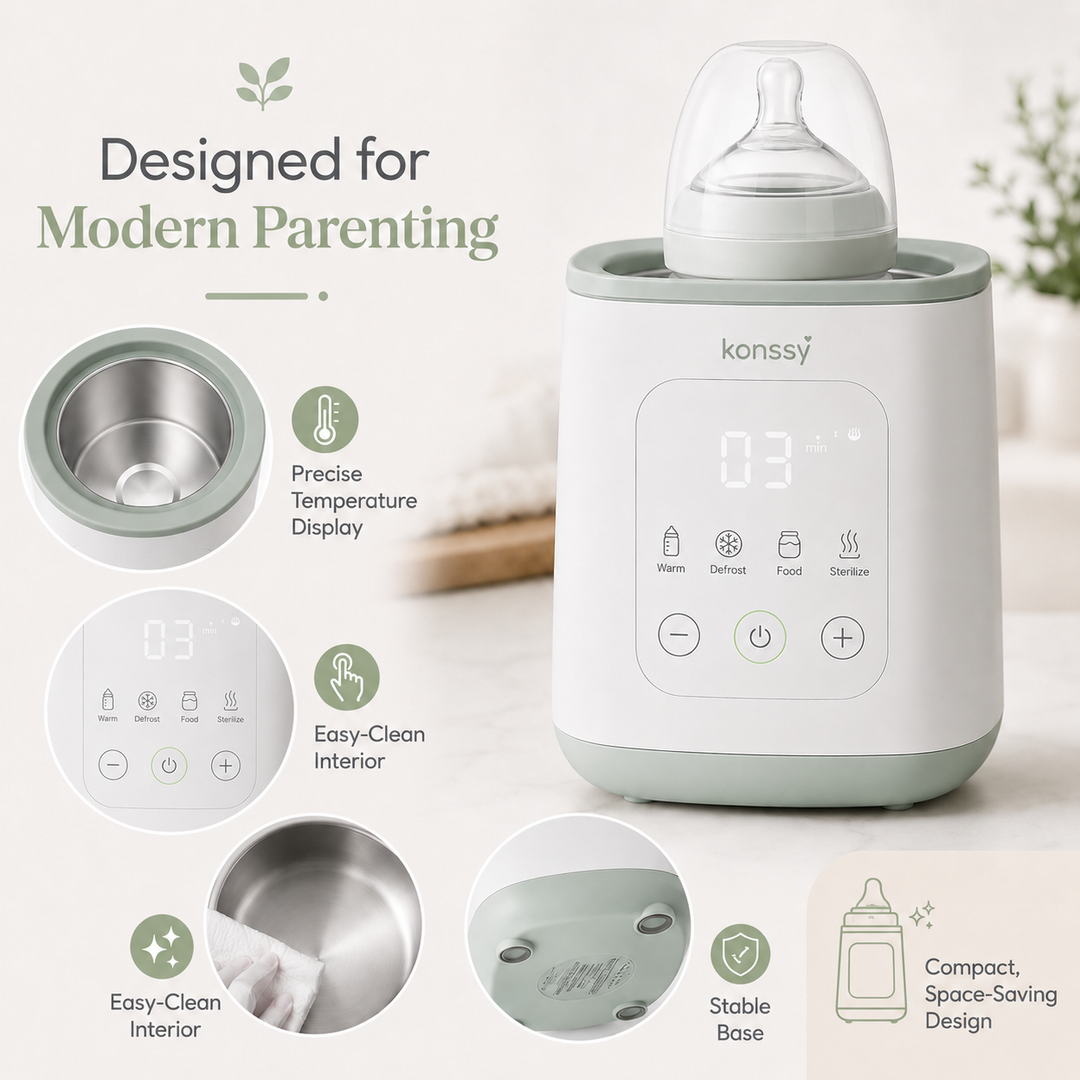 Konssy Baby Bottle Warmer, 4-in-1 Milk Warmer and Sterilizer for Breastmilk