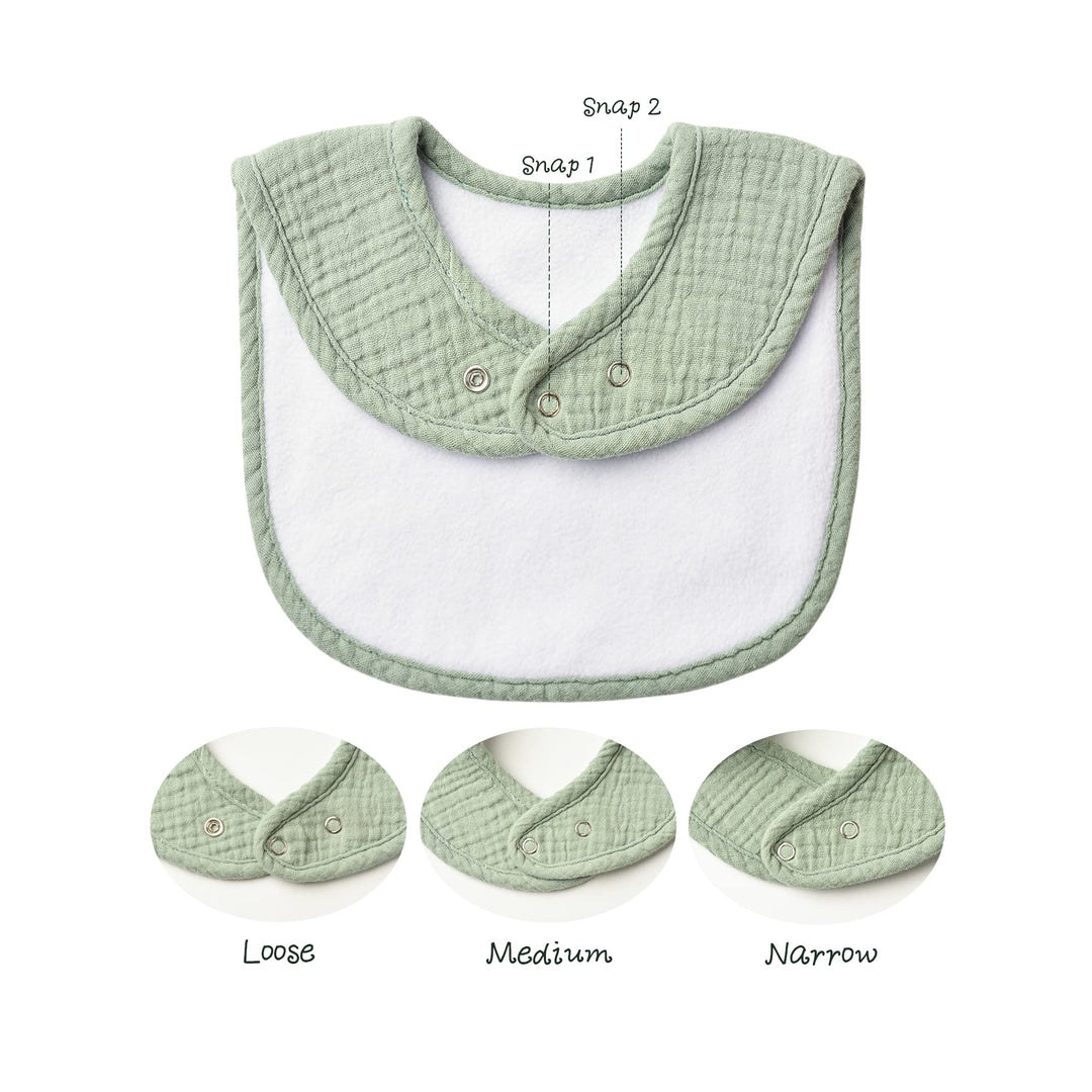 Konssy 8-Pack Muslin Baby Bibs, Adjustable Fit for Drooling and Teething - Clay - image 2