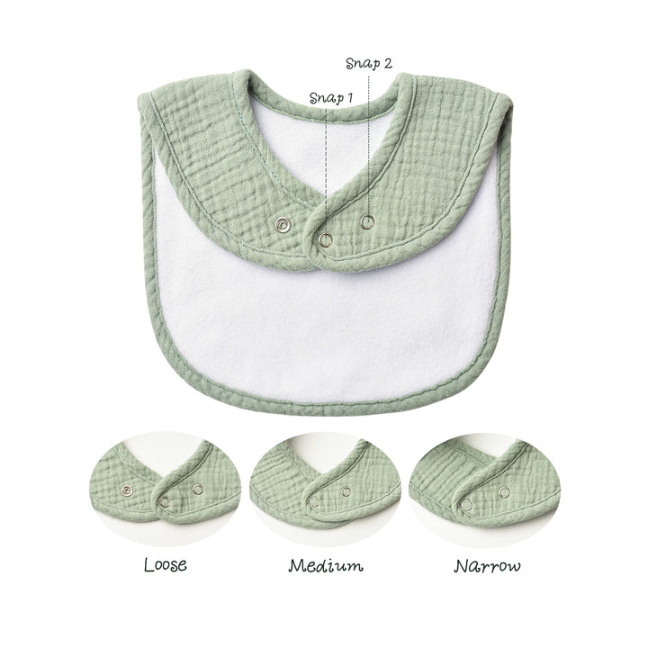 Konssy 8-Pack Muslin Baby Bibs, Adjustable Fit for Drooling and Teething - Clay - image 2