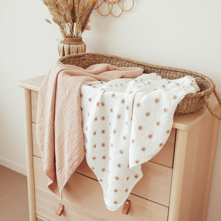 Konssy 2-Pack 100% Muslin Cotton Hooded Baby Bath Towels for Boys and Girls - Camel, Sun - image 9