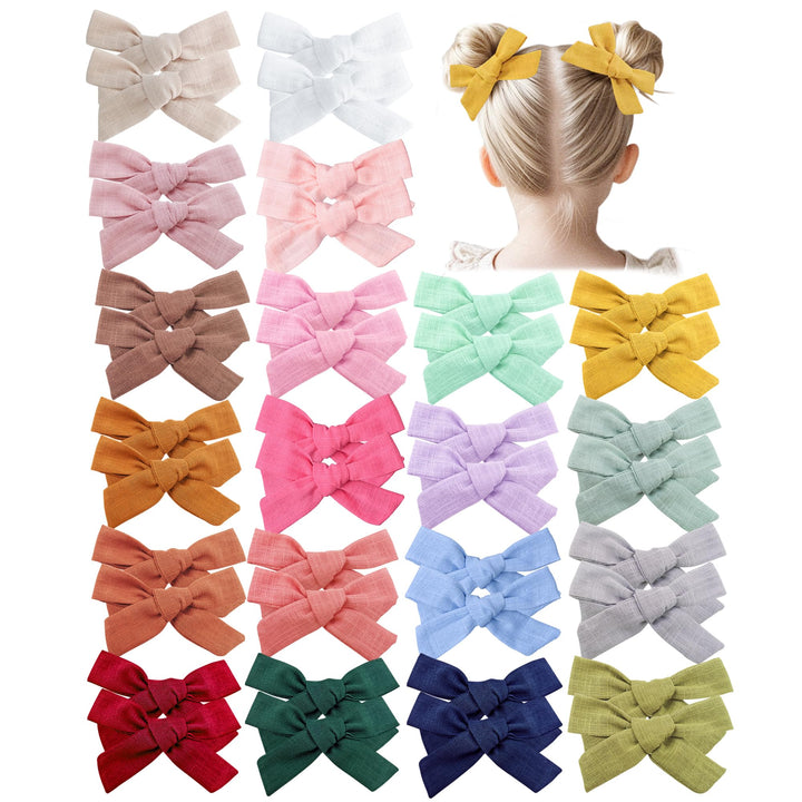 Prohouse 40 Pcs Toddler Hair Bows for Girls, Alligator Clip Bows Set - Bright - image 1