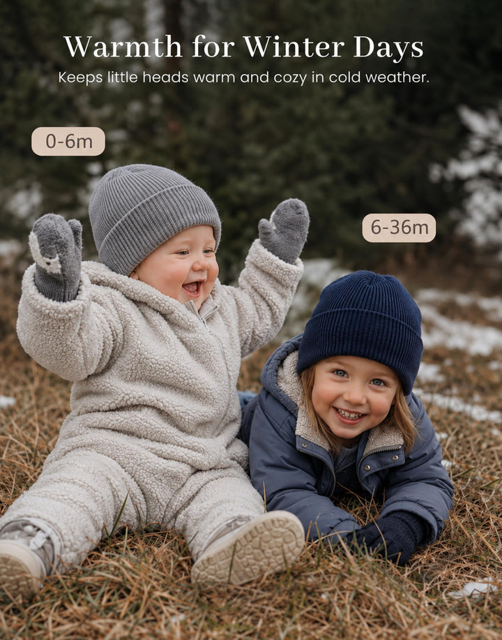 Konssy 4-Pack Baby Beanie Winter Hat for Newborn Infant Boy Girl 0-6 Months - Navy - image 9