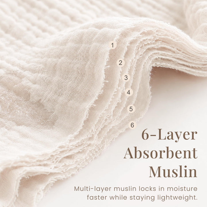 Konssy 7-Pack Muslin Baby Burp Cloths, 6-Layer 100% Cotton - Blue - image 4