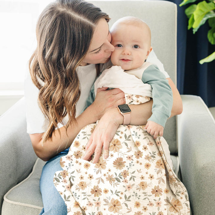 Konssy Soft Muslin Baby Blanket for Unisex Boys & Girls, 30 x 40 Inch - Doudou-Tan-Baihuahui-New - image 2