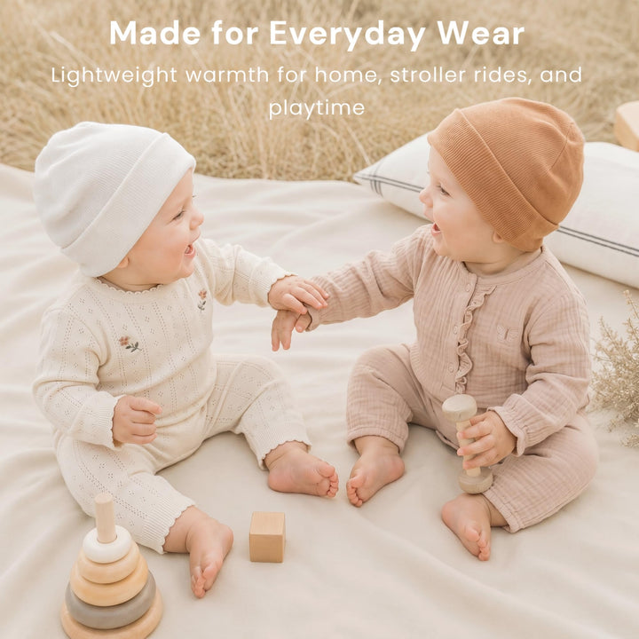 Konssy 6 Pack Baby Beanie Hats for Newborn Infant Girls Boys, 0-6 Months - Xiao-Yuanmao-3Dai-Tuo-Xin - image 2