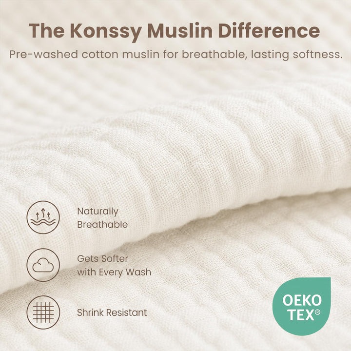 Konssy 8-Pack Muslin Baby Bibs, Adjustable Fit for Drooling and Teething - Mauve - image 4