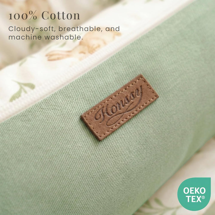 Konssy 100% Cotton Baby Lounger Cover Baby Nest Replacement Cover for Newborn Boys Girls Fits Dockatot Deluxe+ Docks (Cover Only)
