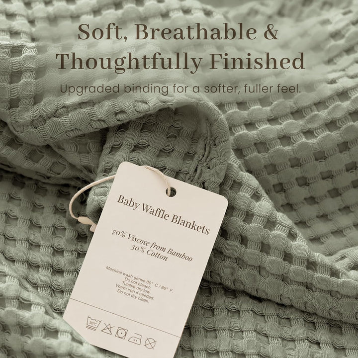 Konssy Waffle Baby Blanket for Boys & Girls, Soft Newborn Swaddle Blanket | Waffle Knit, Cozy Crib Blanket Neutral for Nursery, Stroller & Toddler Bed, Machine Washable, 43" x 43"