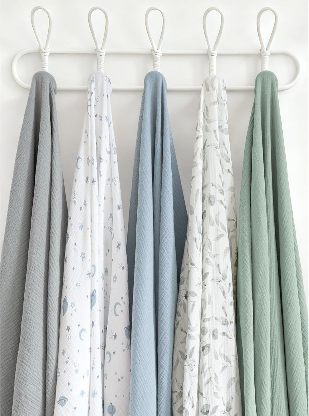 Konssy 3 Pack Muslin Swaddle Blankets for Unisex, Newborn Receiving Blanket, Large 47 x 47 inches, Soft Breathable Muslin Baby Swaddles for Boys & Girls