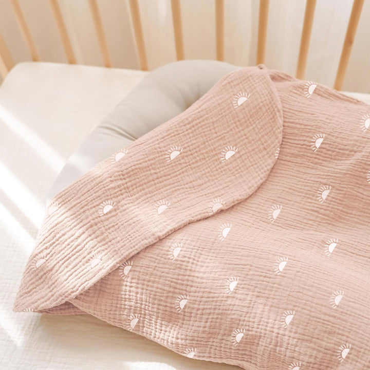 Konssy 2 Pack Muslin Baby Lounger Covers, Covers Only, 30.7" x 20" - Pink Sun,Khaki Leaf - image 5