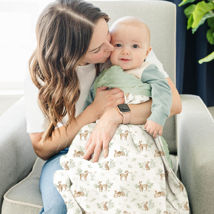 Konssy Soft Muslin Baby Blanket for Unisex Boys & Girls, 30 x 40 Inch - Woodland - image 2