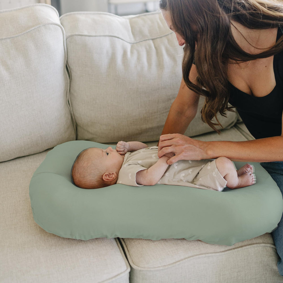 Konssy 2 Pack Baby Lounger Cover, Stretchy Infant Slipcover, Covers Only - Green Leaves,Green - image 7