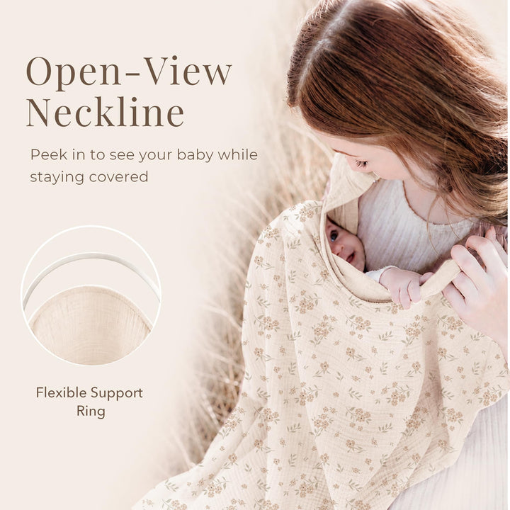 Konssy Muslin Nursing Cover Up for Breastfeeding with Rigid Hoop - shuangceng-buruzhao-jufenhua-Xin - image 4