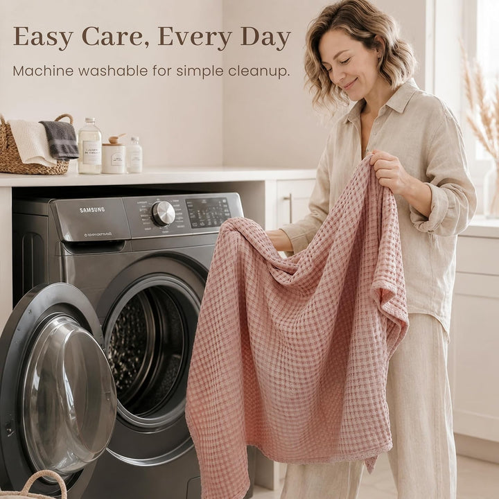 Konssy Waffle Baby Blanket for Boys & Girls, Soft Newborn Swaddle Blanket | Waffle Knit, Cozy Crib Blanket Neutral for Nursery, Stroller & Toddler Bed, Machine Washable, 43" x 43"