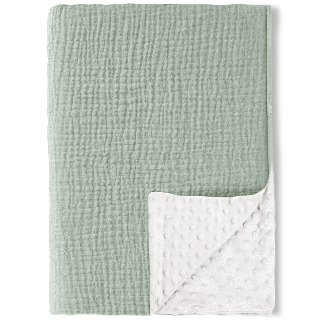 Konssy Soft Muslin Baby Blanket for Unisex Boys & Girls, 30 x 40 Inch - Green - image 1