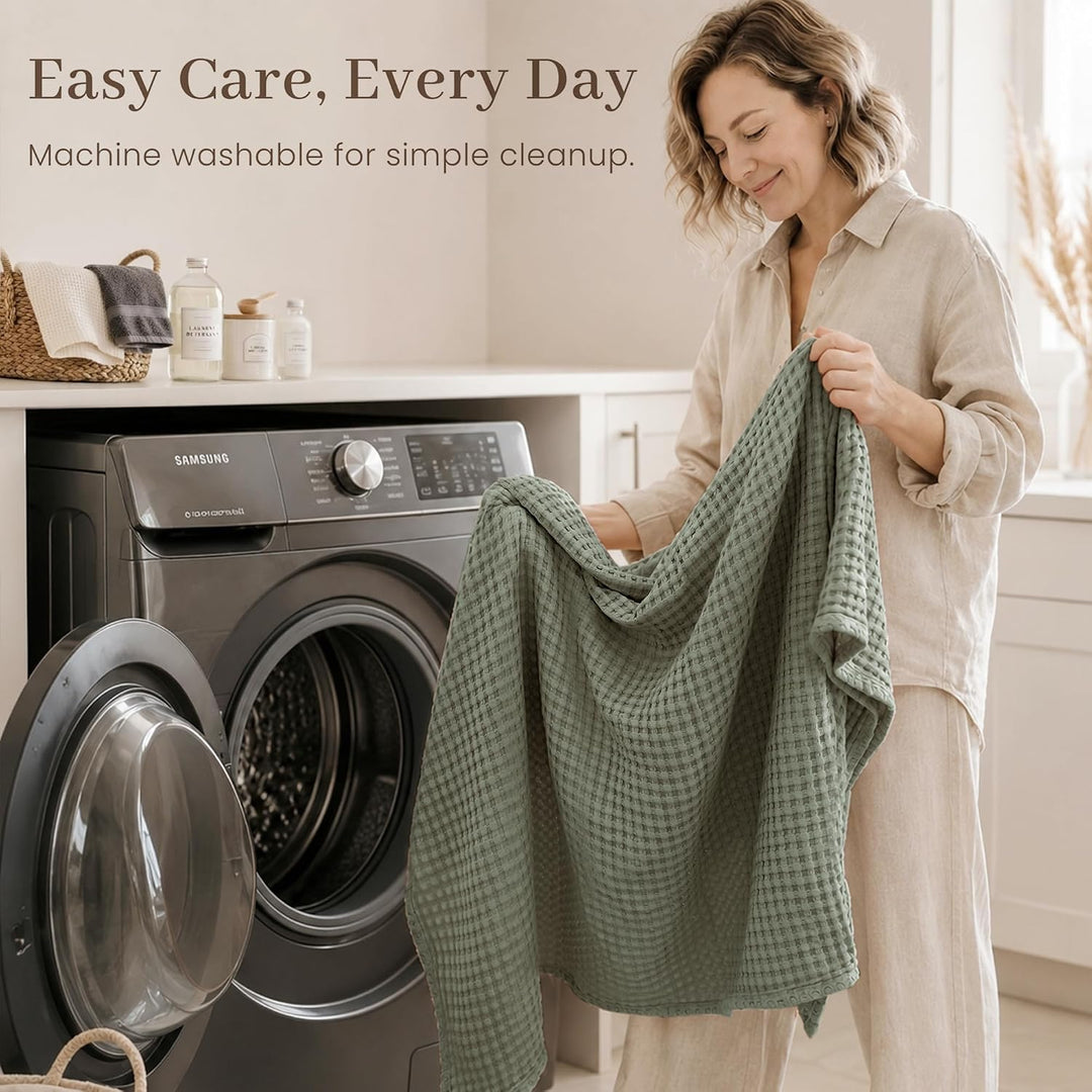 Konssy Waffle Baby Blanket for Boys & Girls, Soft Newborn Swaddle Blanket | Waffle Knit, Cozy Crib Blanket Neutral for Nursery, Stroller & Toddler Bed, Machine Washable, 43" x 43"