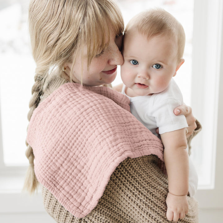 Konssy 6-Pack Thick Muslin Baby Burp Cloths, 6-Layer Ultra Soft Cotton - Beige - image 5
