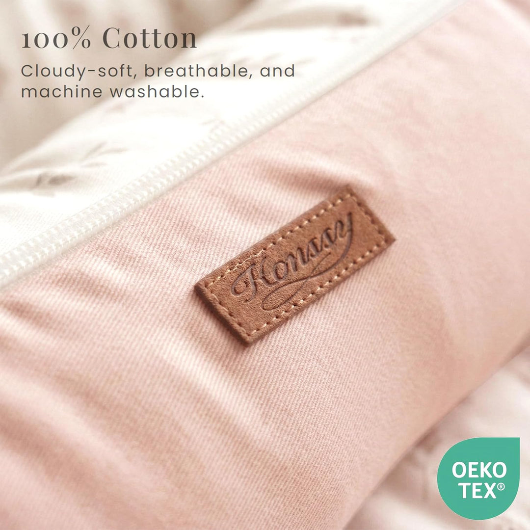 Konssy 100% Cotton Baby Lounger Cover Baby Nest Replacement Cover for Newborn Boys Girls Fits Dockatot Deluxe+ Docks (Cover Only)
