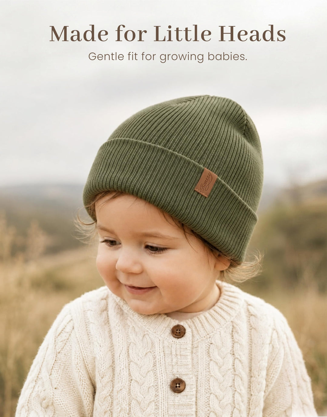 Konssy 4-Pack Baby Beanie Winter Hat for Newborn Infant Boy Girl 0-6 Months - Amy Green - image 7
