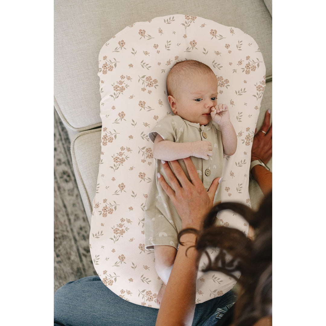 Konssy 2 Pack Baby Lounger Cover, Stretchy Infant Slipcover, Covers Only - Blossom,Taupe - image 8