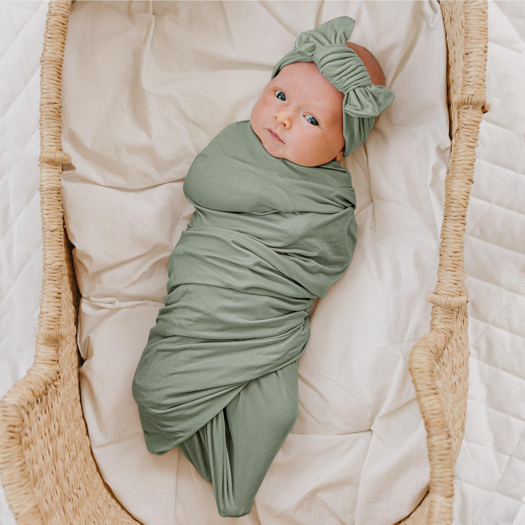 Konssy Newborn Swaddle Blanket with Beanie Hat Set, Baby Receiving Blanket - ChunseMaoziZuhe-Doulv-New - image 3