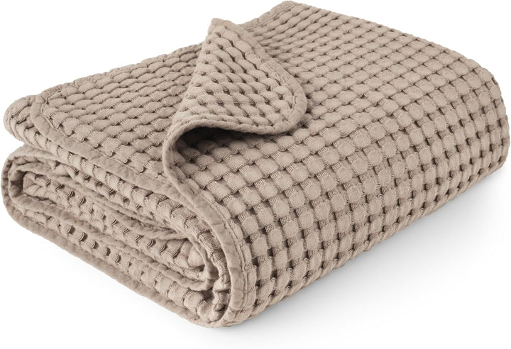 Konssy Waffle Baby Blanket - Soft & Cozy Nursery Swaddle Blanket, Lightweight Toddler Throw for Boys & Girls, Ideal for Wrapping - Clay - 41" x 37" - B0BM5FYLCZ image 1