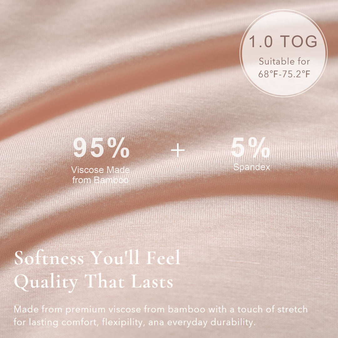 Konssy Rayon Made from Bamboo Baby Sleep Sack 0-6 Months, 1.0 TOG - Pink - image 2