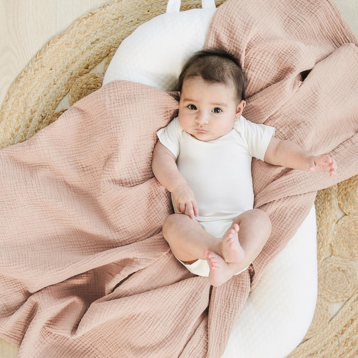 Konssy Muslin Swaddle Blankets, 100% Cotton Receiving Blankets, 47"x 47" - Floral,Pink - image 2