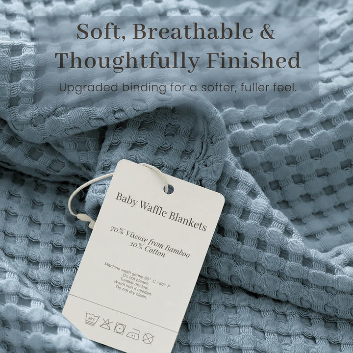 Konssy Waffle Baby Blanket for Boys & Girls, Softer Newborn Swaddle Blanket/2026 Upgraded Waffle Knit, Cozy Crib Blanket for Nursery, Stroller & Toddler Bed, Machine Washable, 43" x 43"