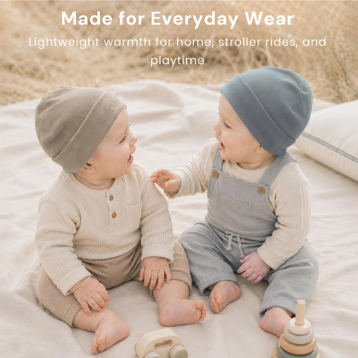 Konssy 6 Pack Baby Beanie Hats for Newborn Infant Girls Boys, 0-6 Months - Xiao-Yuanmao-4Dai-Lan-Xin - image 2