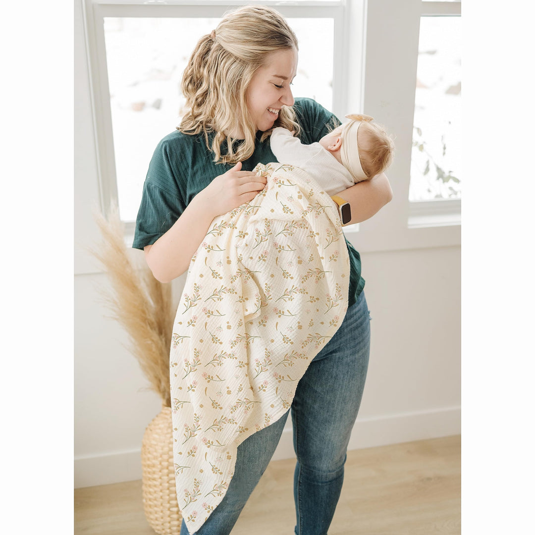 Konssy 3-Pack Muslin Baby Swaddle Blankets, 47 x 47 In Receiving Blankets - Floral - image 9