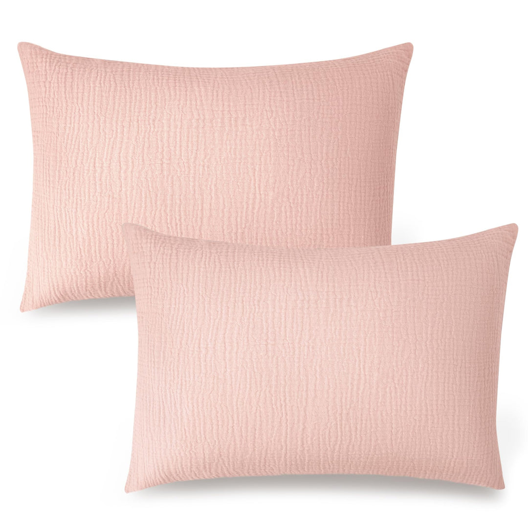 Konssy 2 Pack Muslin Toddler Pillowcases, Soft Baby Pillow Cases, 13"x18" - Pink - image 1
