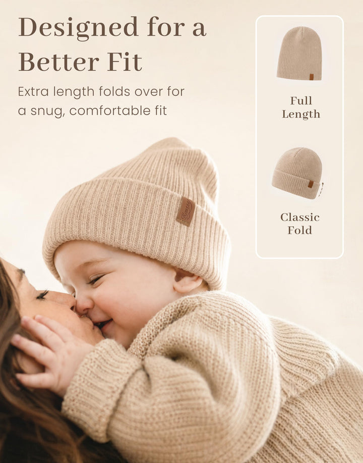 Konssy 4-Pack Baby Beanie Winter Hat for Newborn Infant Boy Girl 0-6 Months - Amy Green - image 6