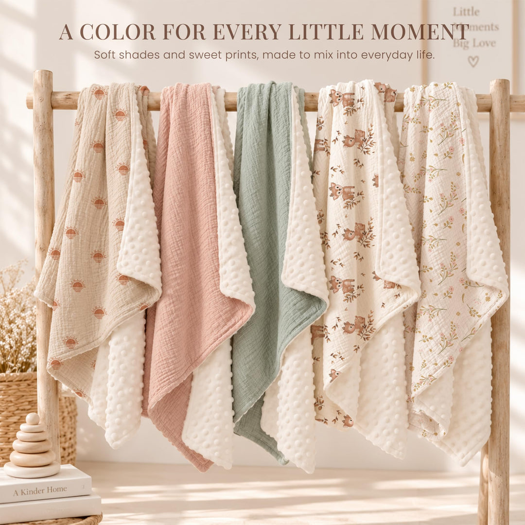 Konssy Soft Muslin Baby Blanket for Unisex Boys & Girls, 30 x 40 Inch - Afterglow - image 9