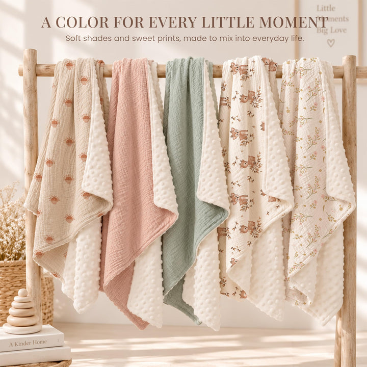 Konssy Soft Muslin Baby Blanket for Unisex Boys & Girls, 30 x 40 Inch - Afterglow - image 9