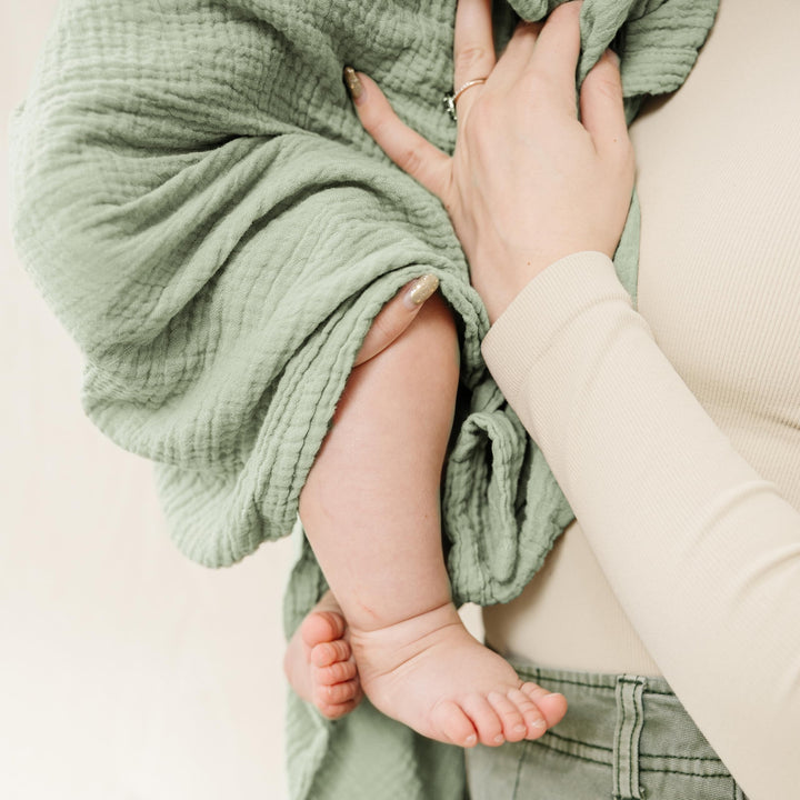 Konssy Muslin Swaddle Blankets, 100% Cotton Receiving Blankets, 47"x 47" - Woodland,sage - image 4