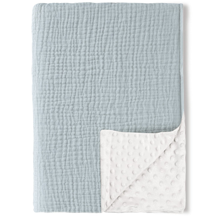 Konssy Soft Muslin Baby Blanket for Unisex Boys & Girls, 30 x 40 Inch - Blue - image 1